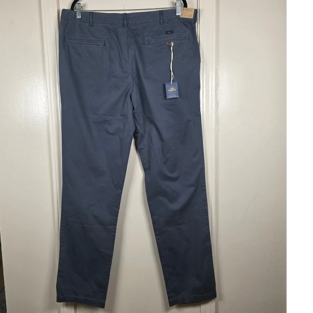 NEW Faherty Mens‎ Stretch Chino Pants Navy Blue Garment Dyed Size 38X34 Pockets